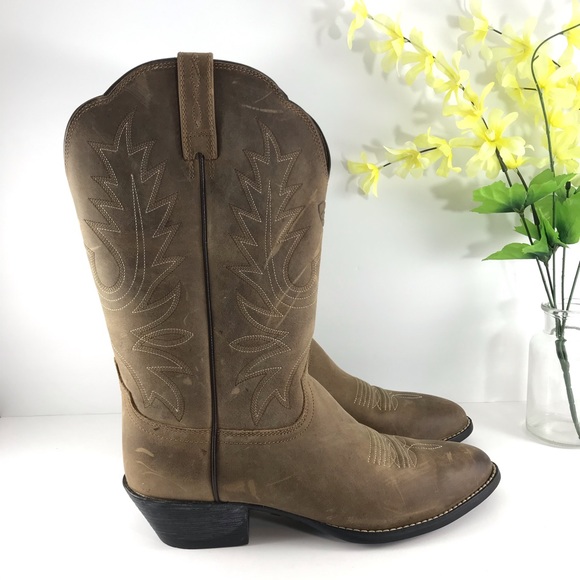 Ariat Shoes - Ariat Heritage R Toe Western Boots Brown Leather